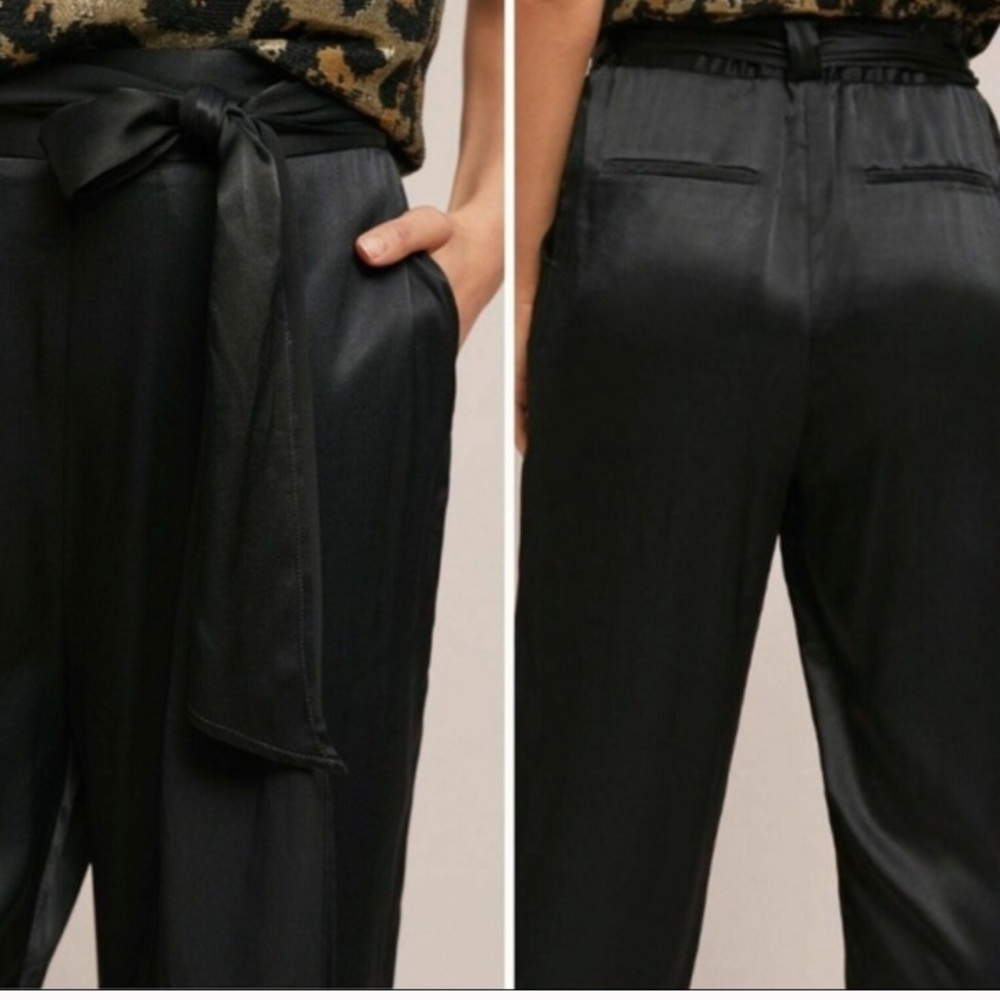 Anthropologie Ett:wa satin tie waist pants - Picture 2 of 5